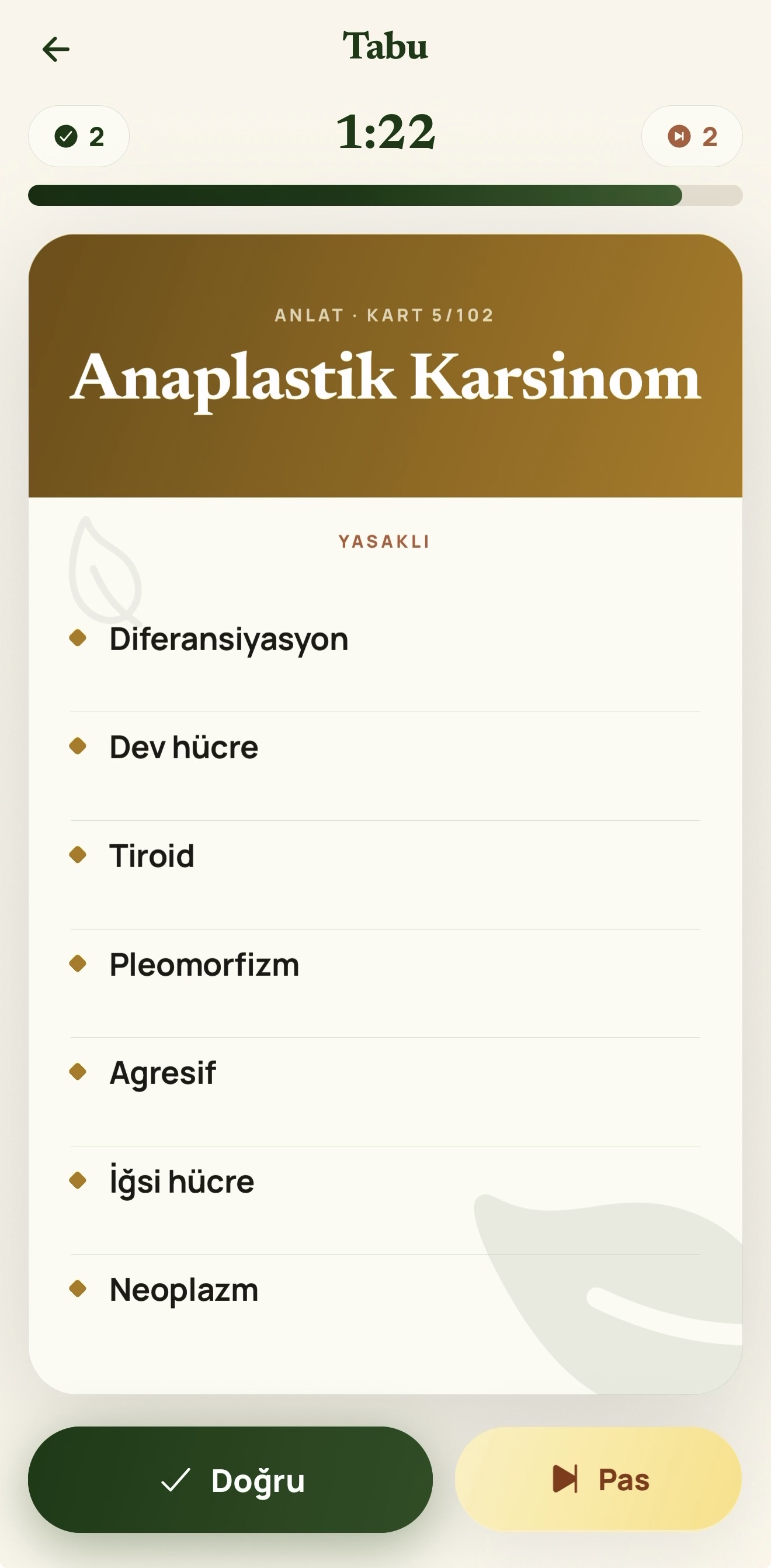 Meşe Tabu oyunu